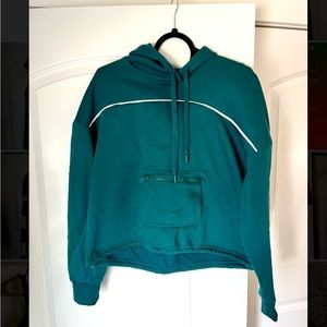 Green Crop Running Hoodie